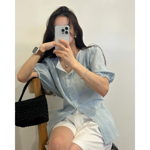 브이넥블라우스 쥬크 파운더스 뷔스티에 시어서커 로로희 홀터넥 여름룩 허니제이 김나영 SS45