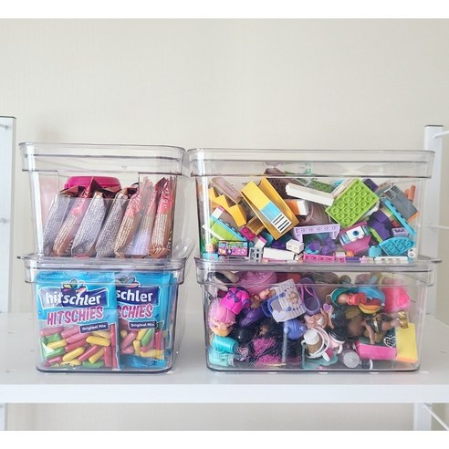 심플생활 뚜껑 투명 다용도 정리함 아이방 장난감, 뚜껑 중형, 투명, 1개