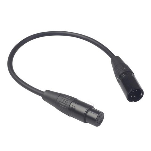 블랙 5 핀 XLR 남성 플러그 5 핀 XLR 여성 스테레오 오디오 케이블 어댑터, 0.3m, 다른