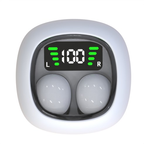 MD 무선 Bluetooth 헤드셋 TWS 인이어 스텔스 수면 헤드셋 마이크 소음 감소 헤드셋 HIFI 음악 미니 헤드셋, White
