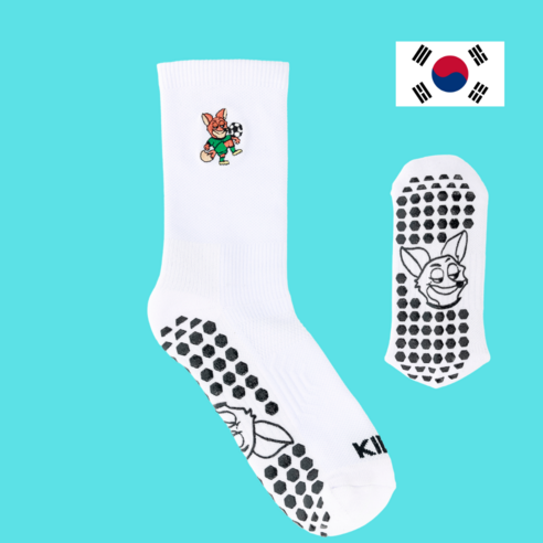 키도스포츠 논슬립 축구 양말 (Made in Korea), 흰색, 1개