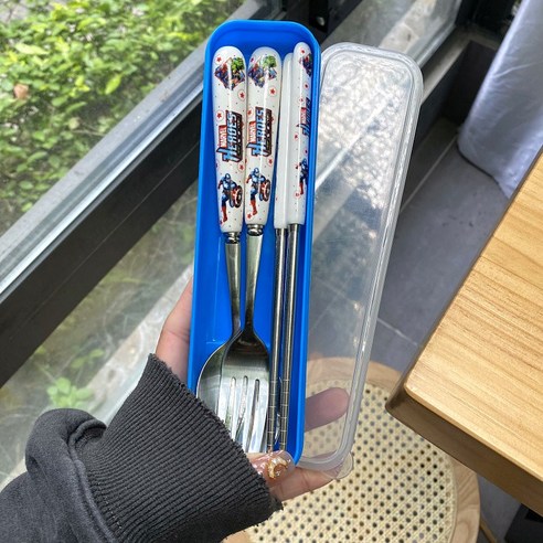 DFMEI 젓가락 스푼 세트 스테인레스 스틸 식기는 쌀 환경 보호와 휴대용 사무원 외출, 하나, 색깔20