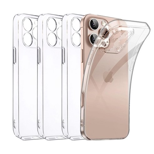 아이폰 14 Pro Max를 위한 투명 갑옷, 아이엔조이 슬림 카메라 보호 젤리 케이스 4개입 리뷰 아이폰14프로맥스케이스