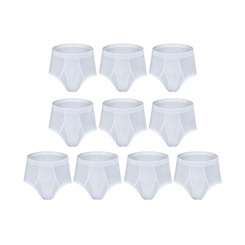 BYC 남성 백색 순면 브리프 삼각팬티 10매