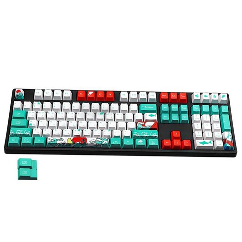 110 Keys Coral Sea Ukiyo-e 염료 승화 PBT 키캡 체리 MX 키보드를위한 세트 키보드 자체의 키 캡을 교체하고 키보드를, 한국어, 다색
