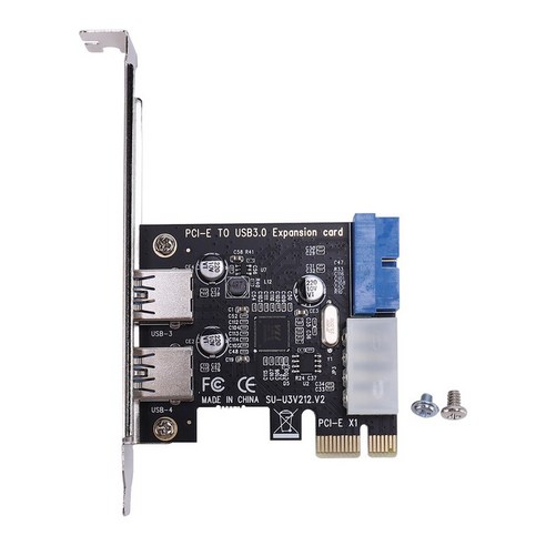 노 브랜드 Usb 3.0 Pci-E 확장 카드 어댑터 외부 2 포트 Usb3.0 허브 내부 19Pin 헤더 4Pi