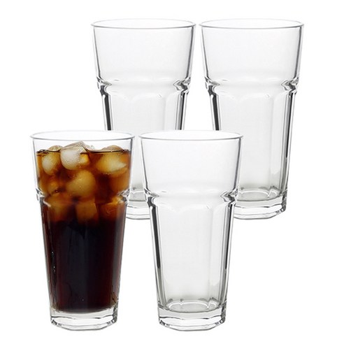 레이브 하이볼 글라스, 4개, 투명 370ml