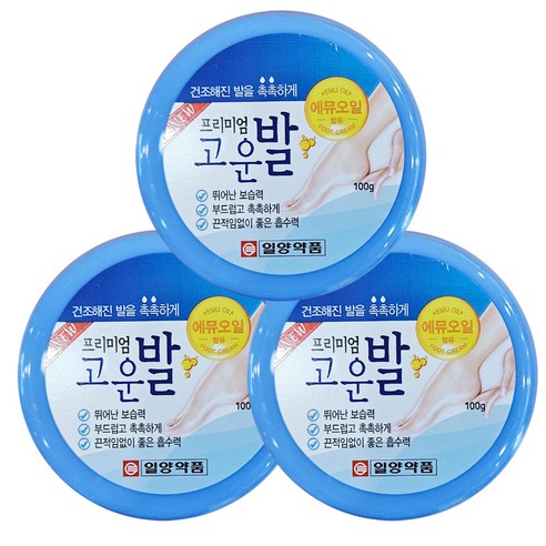 일양약품 프리미엄 고운발 풋크림 100ml 각질제거, 3개, 1통