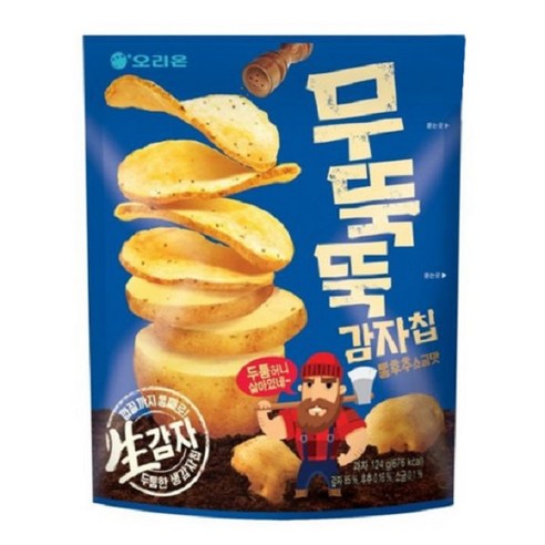 오리온 무뚝뚝감자칩 통후추 소금맛 124g, 12개