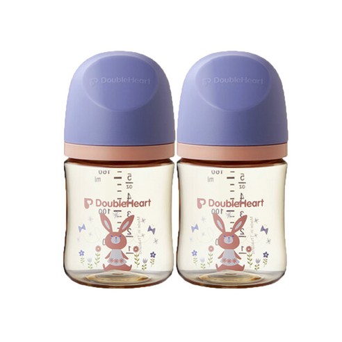 더블하트 PPSU 젖병 트윈팩(2입) 베이직 모먼트 디어프렌즈, 1개, 160ml, 꿈꾸는코끼리