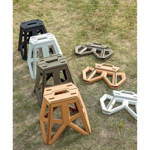 가벼운 다이소 접이식 간이 의자 발판 플라스틱 접는 스툴 야외 휴대용, 넷, 블랙