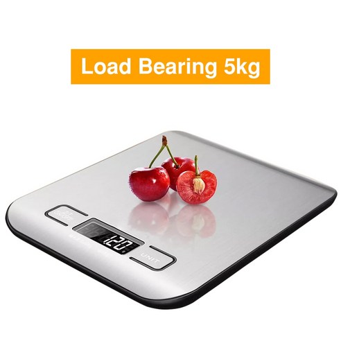 주방용 전자저울 베이킹 Rodanny 디지털 주방 LCD 디스플레이 1g 정밀 스테인레스 스틸 음식 규모 요리 베이킹 무게 저울 전자, 5KG, 1개