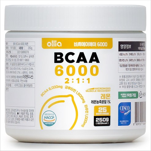 올라 BCAA 파우더 6000, 250g, 1개