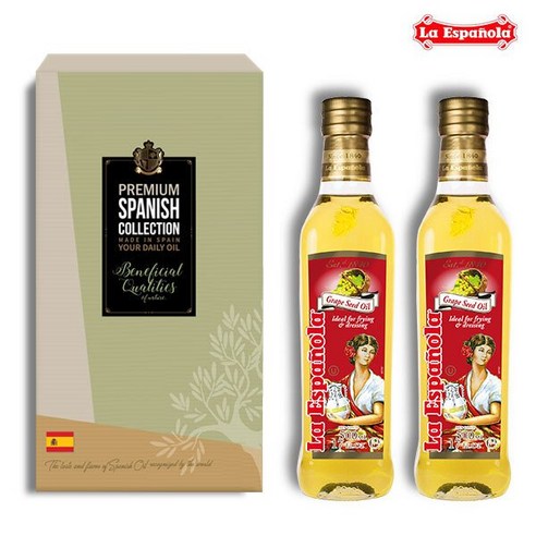 에스파놀라 포도씨유 500ml 2병 (선물포장), 2개