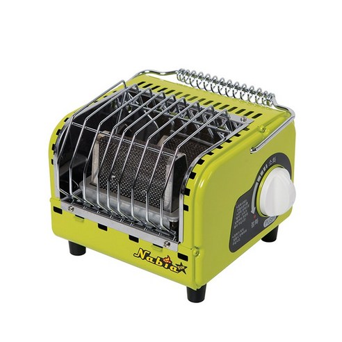 [나비아] 소형 가스 난로 NGH-1200 – 낚시 및 캠핑용 휴대용 스토브, 보관 케이스 포함! (연두색) 캠핑난로