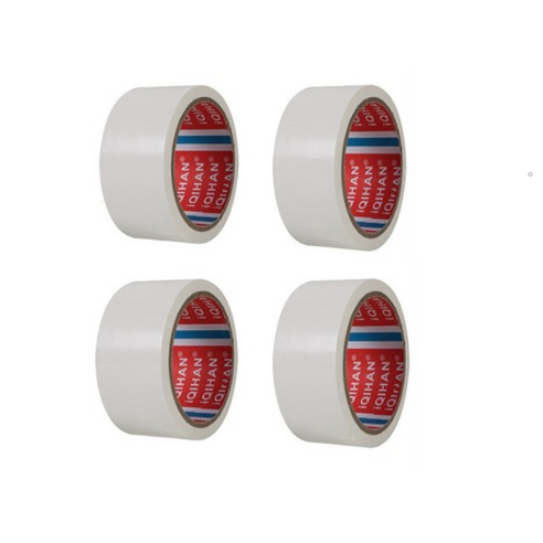 면 청 박스 검정 강력 컬러 덕트 테이프 50mm x 20m, White, 4개
