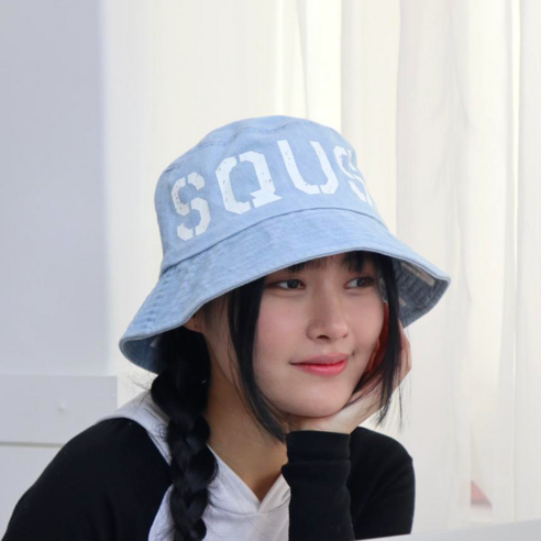 자허블 빈티지 레터링 자수 버킷햇 진청 연청 흑청 데님 워싱 Y2K 오버핏 벙거지모자
