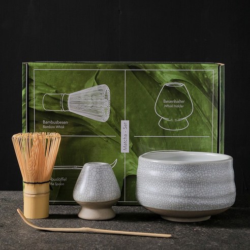 AOHAO 말차 도구 4PCS 세트 말차잔 차선 다선립 차시, 6세트, 금