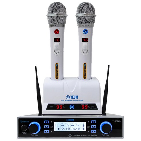 예음 프리미엄 노래방 무선 마이크 화이트 Y-959WD, 화이트 색상