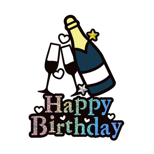 시우리빙 일러스트 큐빅 생일토퍼, 선택7 샴페인