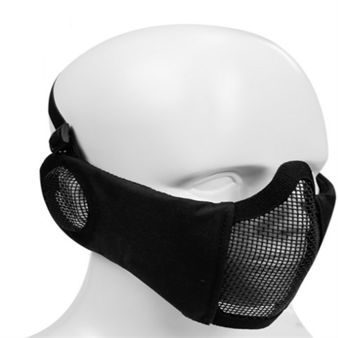WS 와이어 이어[EAR PROTECT] 메쉬 페이스 쉴드 마스크 MA-92, 블랙, 1개