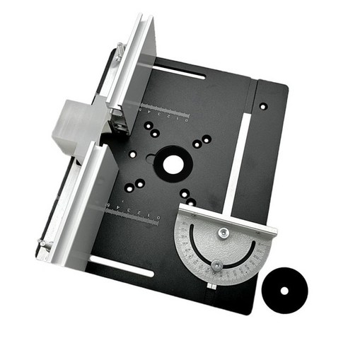 알루미늄 라우터 테이블 삽입 플레이트 마이터 게이지 가이드 및 브래킷 포함 목공 벤치 톱 트리밍 조각 Set C, 1개