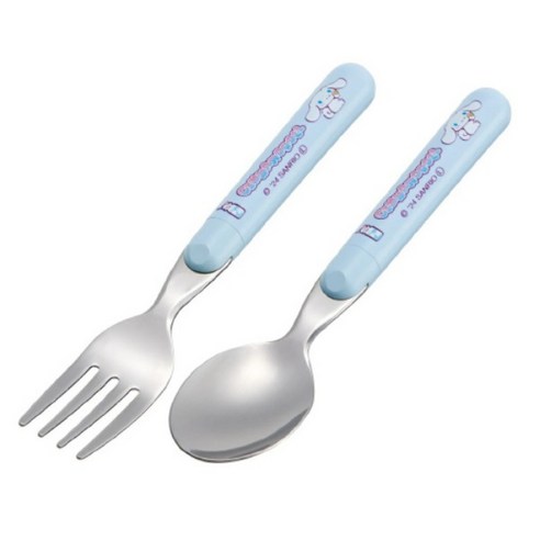 시나모롤 마슈구미 스텐 스푼 포크세트 14cm, 1세트