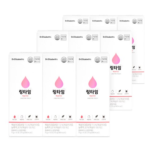 닥터엘리자베스 수분충전 링타임 비타민C 500 복숭아맛 스틱 10포 9박스, 110g, 9개
