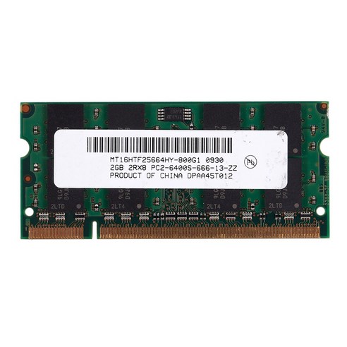 2GB DDR2 PC2-6400 800MHZ 200 핀 1.8V 노트북 메모리 SO-DIMM 노트북 RAM, 초록, 하나