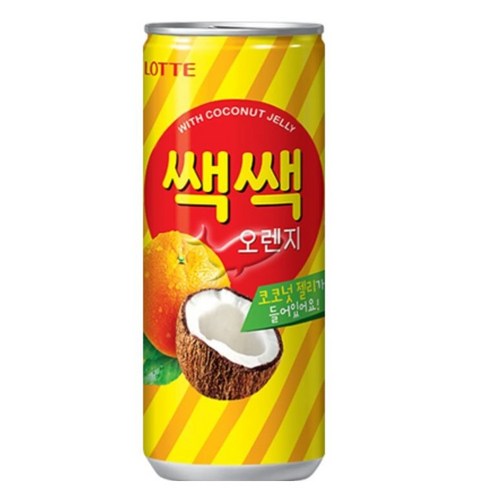 롯데 쌕쌕 오렌지 240ml x 30개/코코넛 젤리 과즙음료, 30개