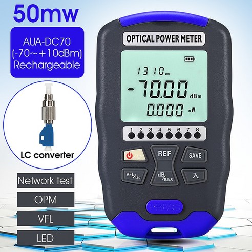 광섬유장치 COMPTYCO AUADC70 광 파워 미터 4 in 1 다기능 광섬유 네트워크 케이블 테스터 시각적 결함 로케이터 150MW 옵션, 10.50MW with FC-LC, 1개