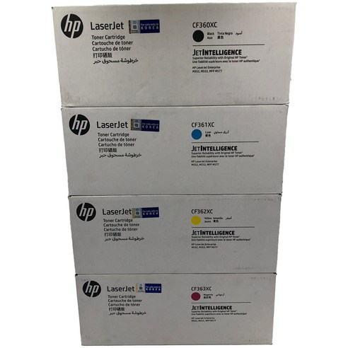 HP 정품토너 Color Laserjet Enterprise M577z 검정+파랑+빨강+노랑 검정 12500매/컬러 9500매