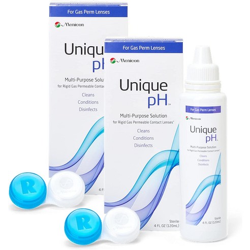 4 Fl Oz (Pack of 2) Menicon Unique pH Multi-Purpose Solution + RGP Lens Case 4 Fl Oz (Pack of 2), 1개, Clear