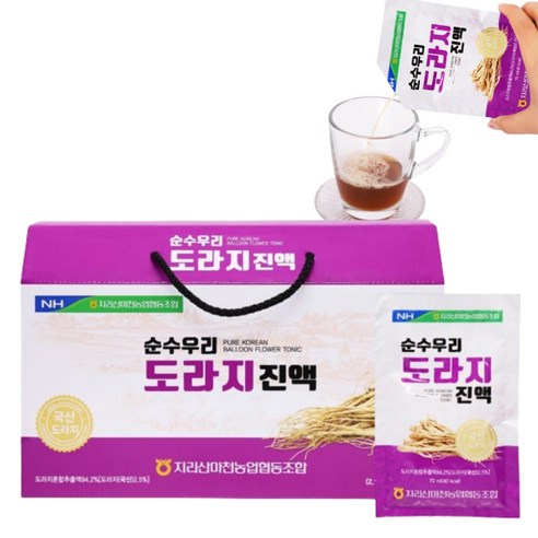 농협 순수우리 도라지진액 파우치형 도라지즙 70ml 30포, 1개, 2.1L