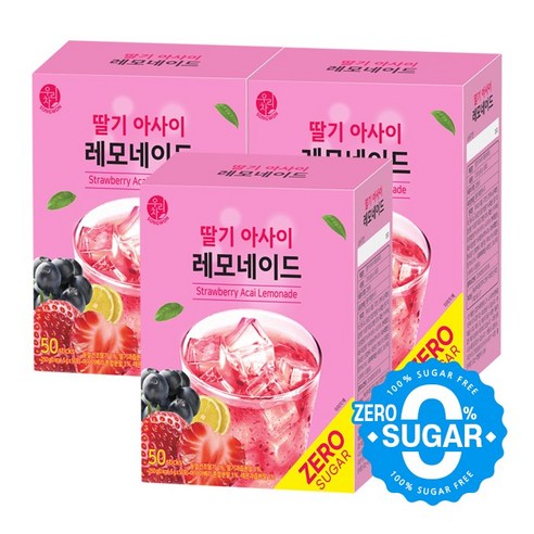 우리차 딸기 아사이 레모네이드, 5g, 50개입, 3개