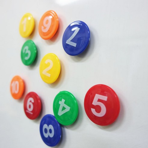 동글동글 냉장고문 숫자 자석 8개 원형 색깔 메모 홀더 동그란 컬러 어린이집 교실 유치원 사무실 게시판 보드 마그네틱 자석