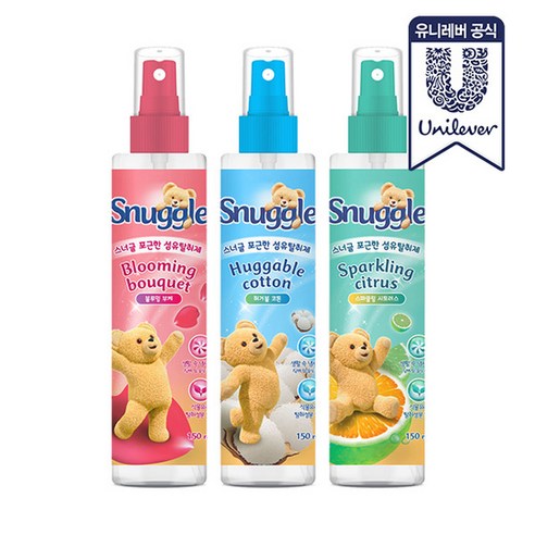 [KT알파쇼핑]스너글 섬유탈취제 150ml 3개, 블루밍