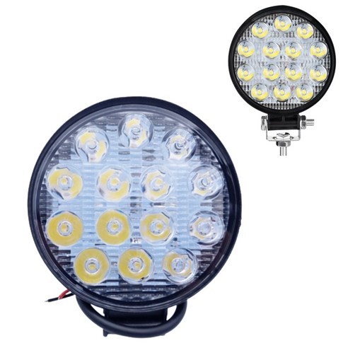 화물차 차폭등 2개 1세트 14개 고휘도 LED 써치안개등 굴삭기 대형차 중장비 작업등, 47와트 14구 2개