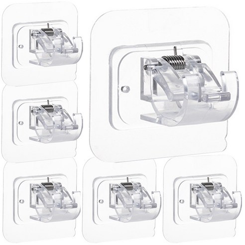 라인스미스 무타공 부착식 커튼봉 홀더 브라켓, 투명, 10개