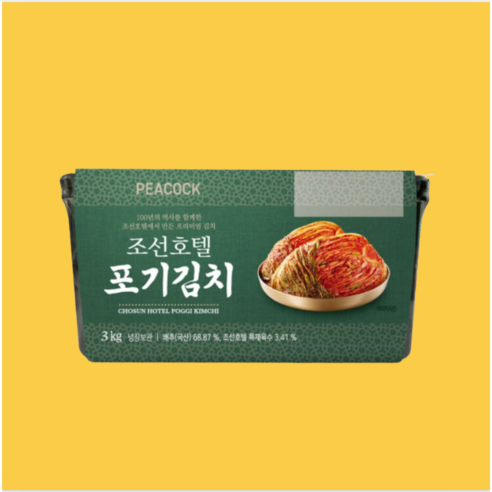 피코크 조선호텔 포기김치 3kg 배추김치, 4개