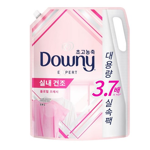 다우니 엑스퍼트 실내건조 섬유유연제 플로럴 프레시향, 2.6L, 1개