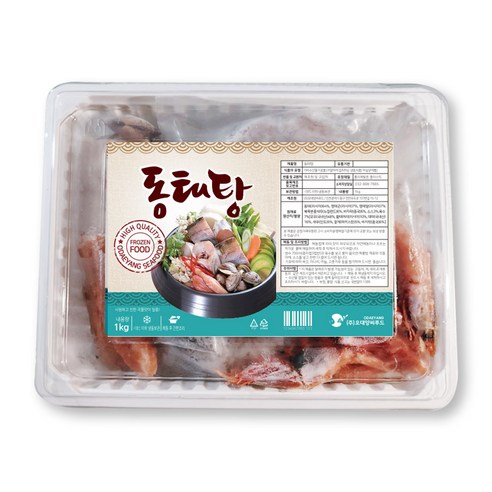 [오대양씨푸드] 동태탕재료 1kg 냉동밀키트 자연재료육수 소스포함 15분조리 냉동, 동태탕 1kg, 1개