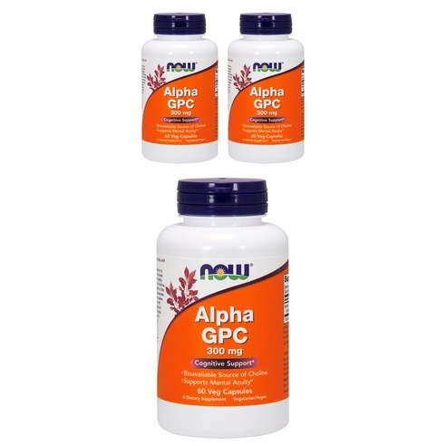 나우푸드 알파 GPC 300mg 베지 캡슐 비건, 60개입, 3개