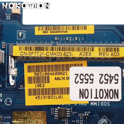 NOKOTION Dell 15 5000 5452 노트북 마더 보드 AAL14 LA-C571P CN-0F77J1 함께 SR29E N3700 CPU, 한개옵션0