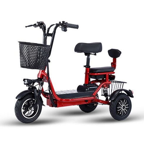 레드 20A 120마일 전기 세발차! 접이식 3륜 전동 2인승 성인용 3륜전기자전거