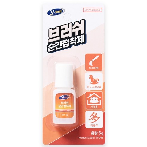Vtech 브러쉬 순간접착제 5g VT-046, 3개