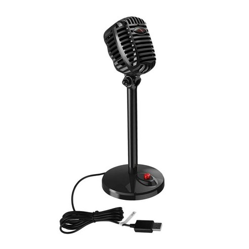 USB 컴퓨터 콘덴서 마이크 무지향성 스튜디오 녹음 데스크탑 마이크, 9x7cm, 블랙, 철