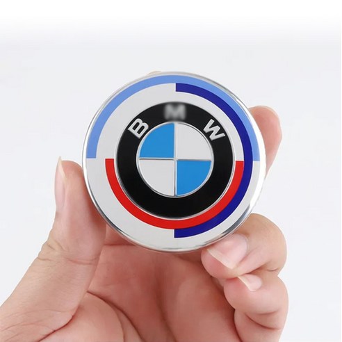 BMW 휠캡 50주년 엠블럼 320d 520d 520i 530i 호환, 50주년 (68mm), 1개