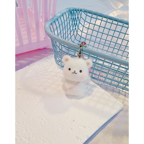 아기곰 미니 키링 동물 열쇠고리 키홀더 커플키링, 1개, 카메라곰, 3cm
