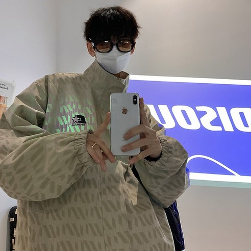 DFMEI 반사 자켓 남자 봄 새로운 의 패션 브랜드 느슨한 캐주얼 모든 일치 커플 자켓
